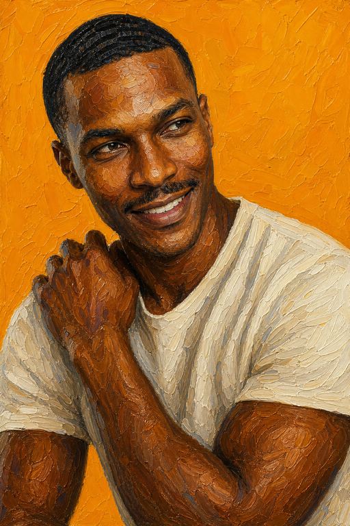 Finger-painted portrait