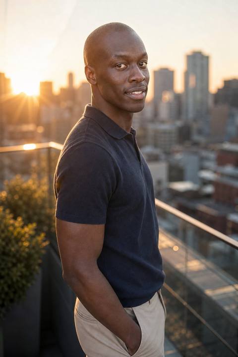 Sunset Rooftop portrait generated from a selfie
